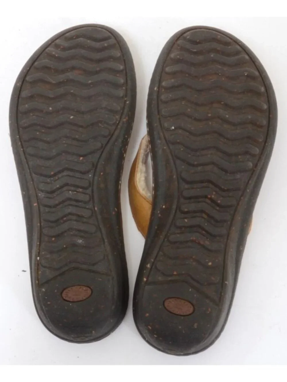 UGG Womens 10 Shearling Fur Leather Flip Flop Thong Slip-On Sandal Wedge